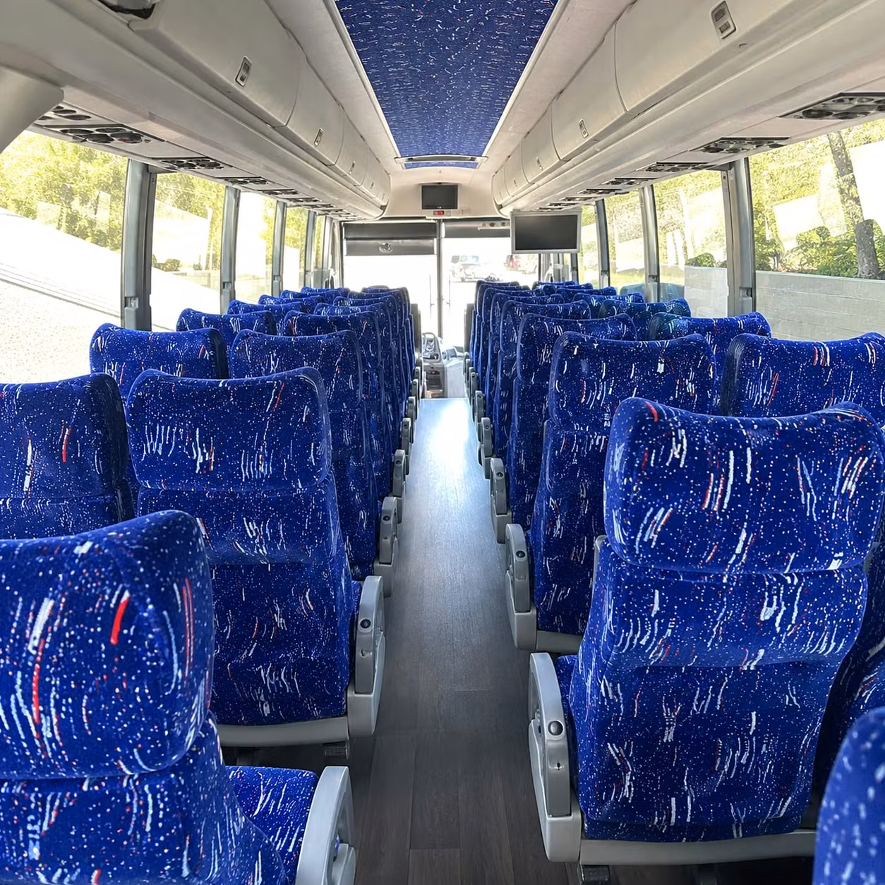 56 passenger charter bus inside