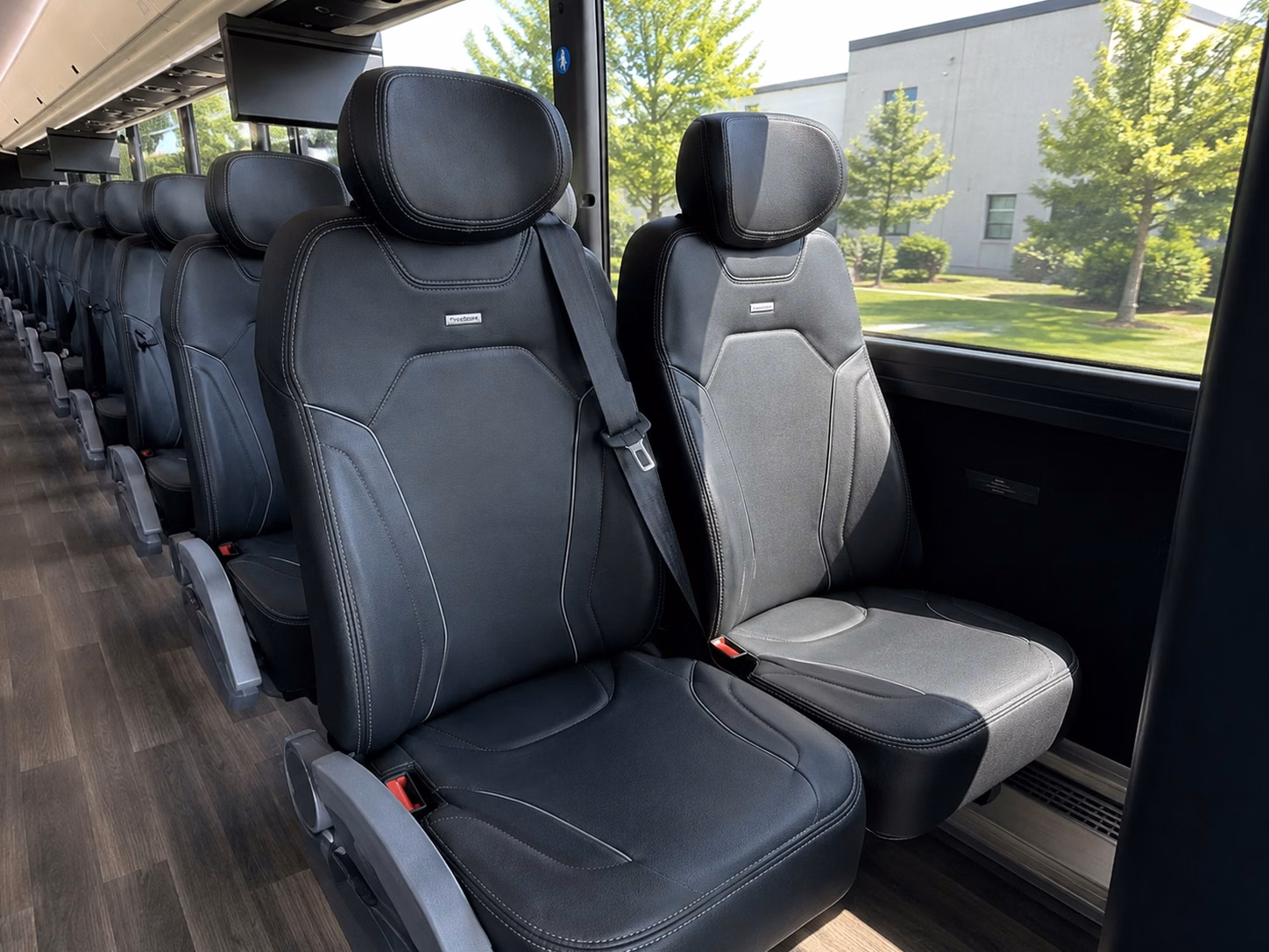 sunrise charter bus rental interior